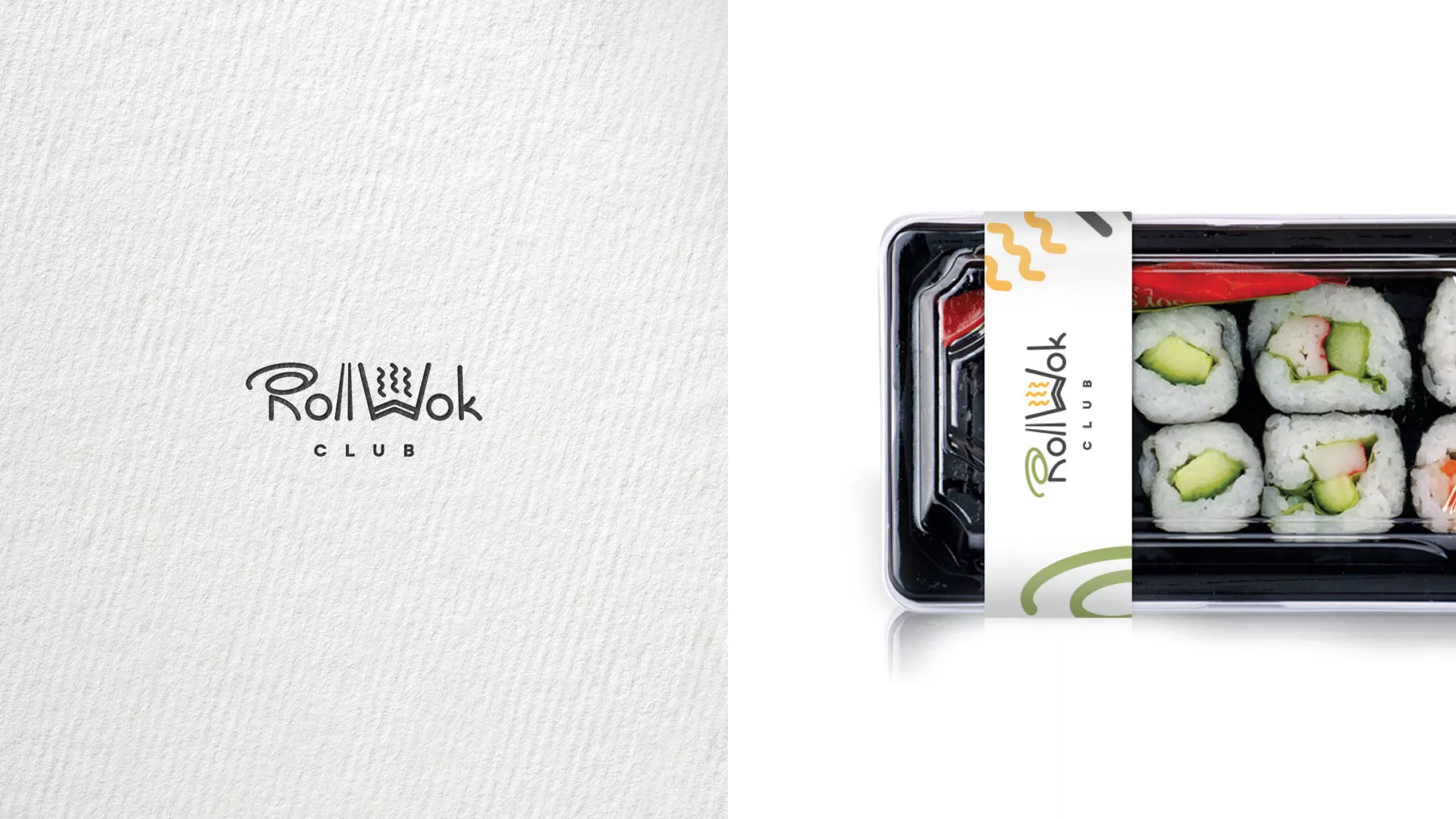 Разработка наклеек для суши-бара «Roll Wok Club» в Тосно